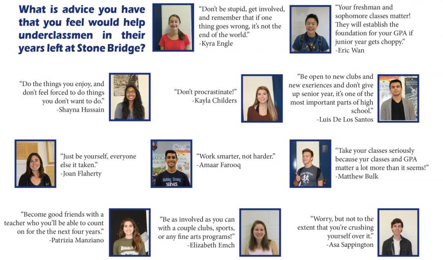 Seniors give advice to underclassmen as they reflect on their past years in high school