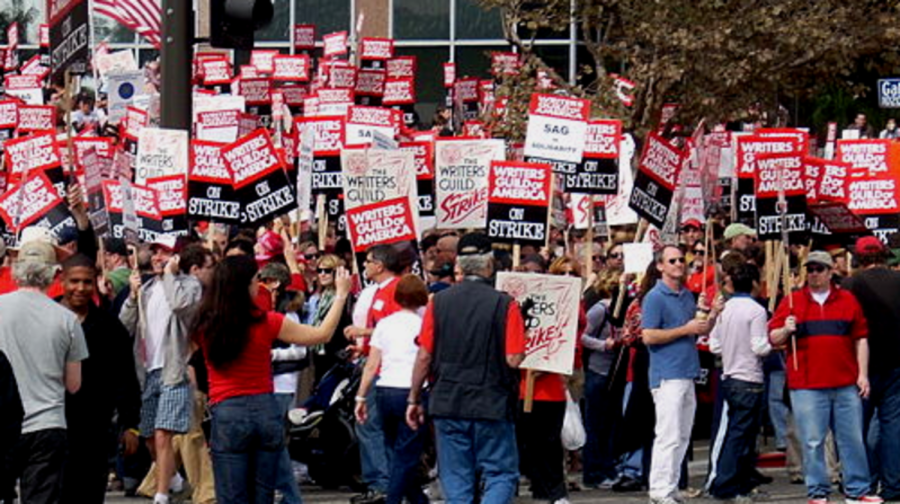 WGA+Strikers+Shut+Down+Hollywood